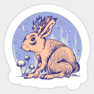 Little jackalope Sticker